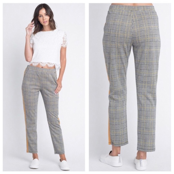Pants - Checkered and striped pants